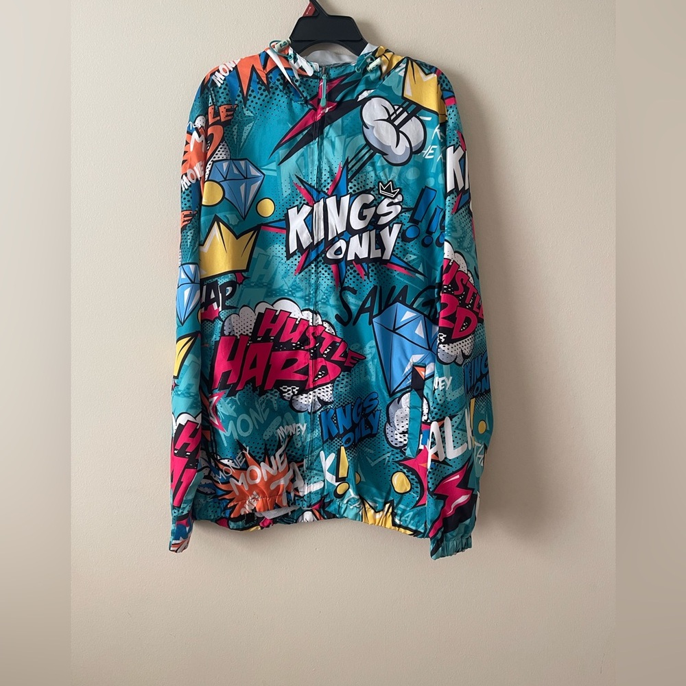 Colorful Graphic Windbreaker Jacket